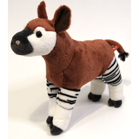 Wild Republic Zebra OKAPI Standing Plush Stuffed Animal Horse Wildlife Brown - Picture 1 of 6